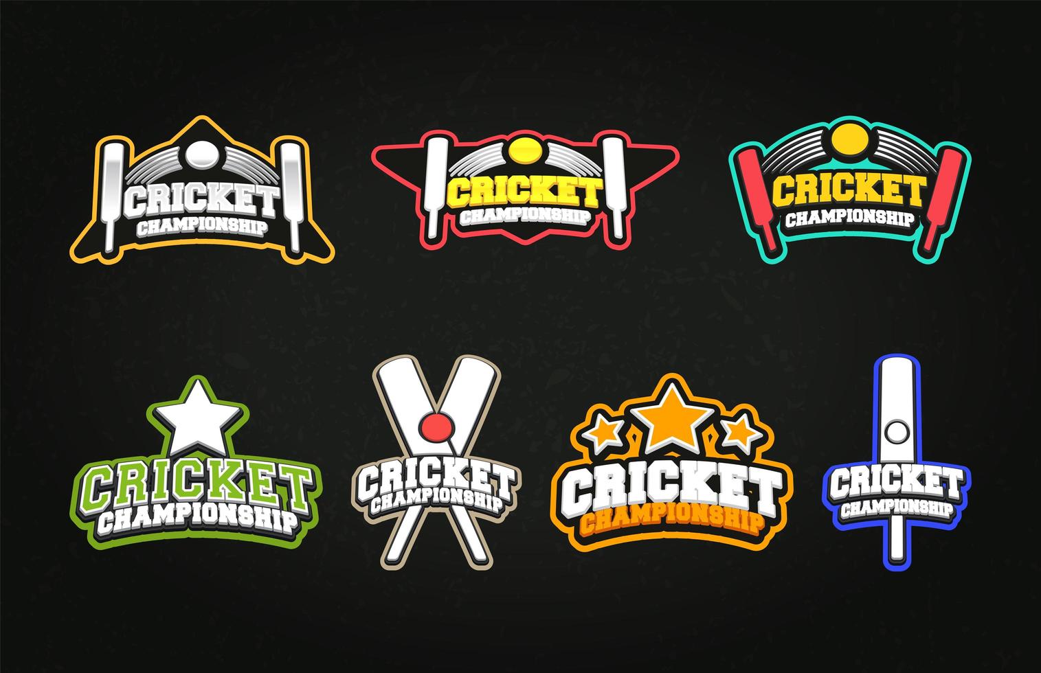 cricket sport emblemen vector