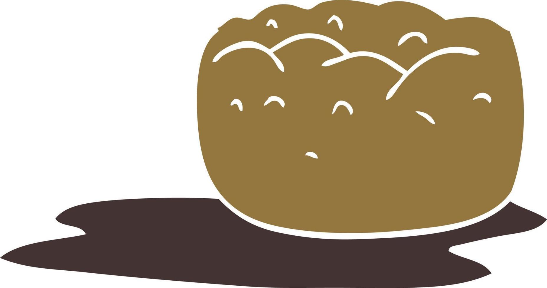 cartoon doodle yorkshire pudding en jus vector