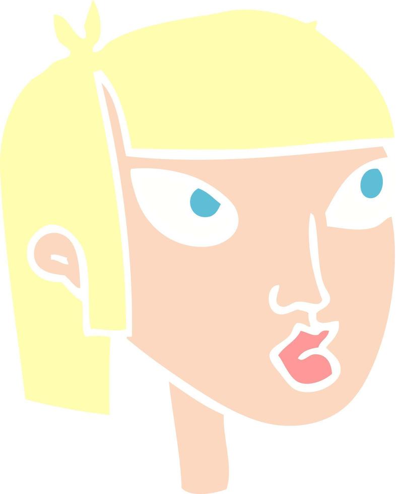 vlak kleur illustratie van vrouw gezicht vector