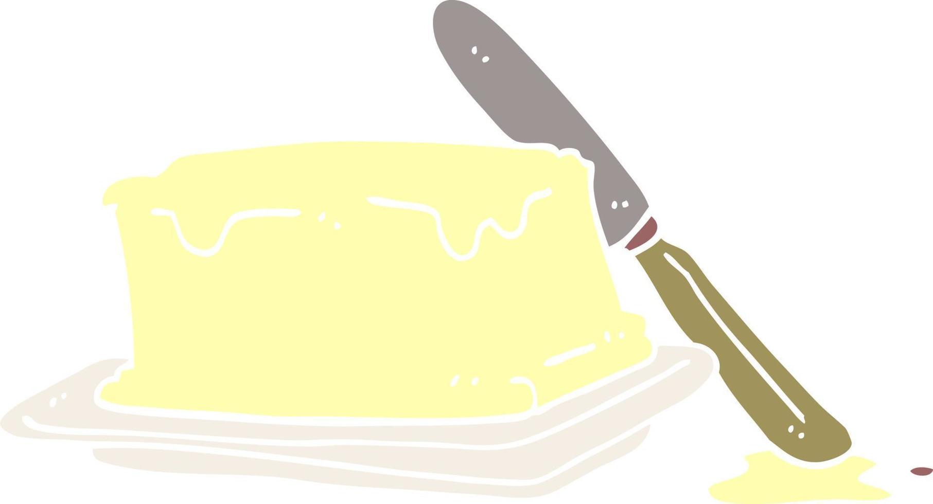 cartoon doodle boter en mes vector