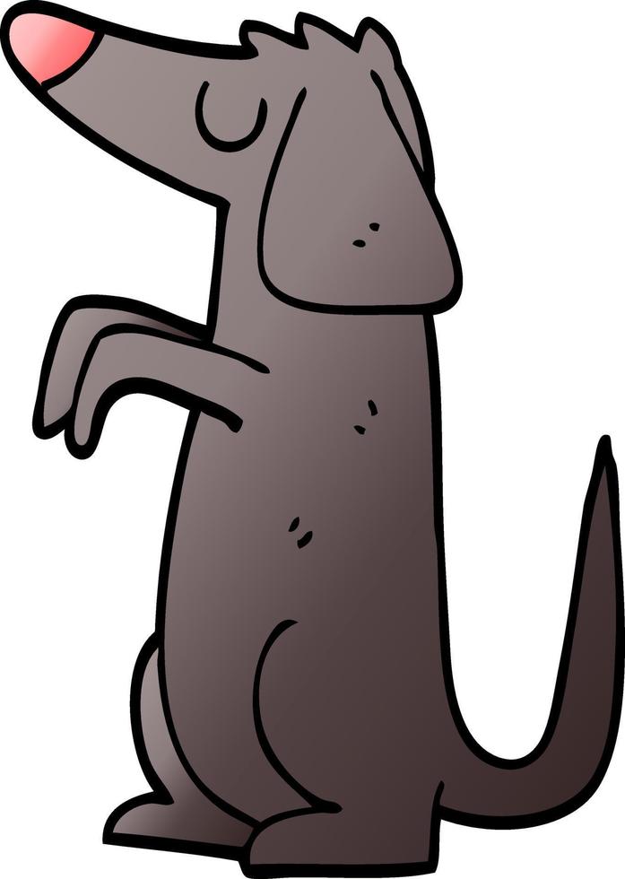 tekenfilm tekening goed gedragen hond vector