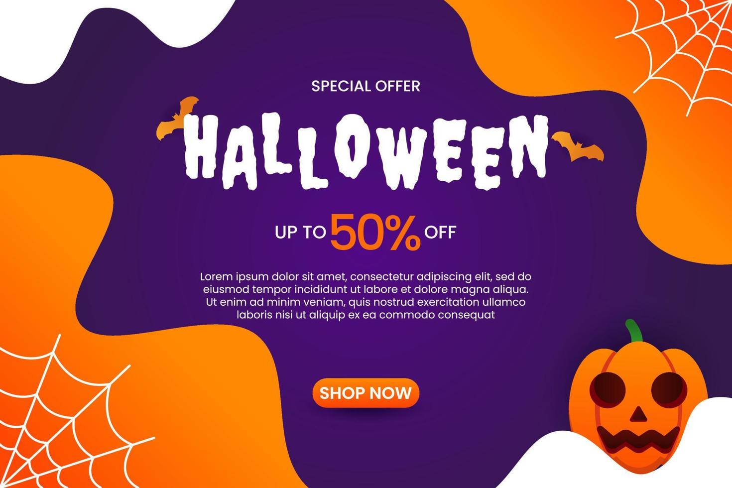 gelukkig halloween uitverkoop achtergrond met pompoen vector