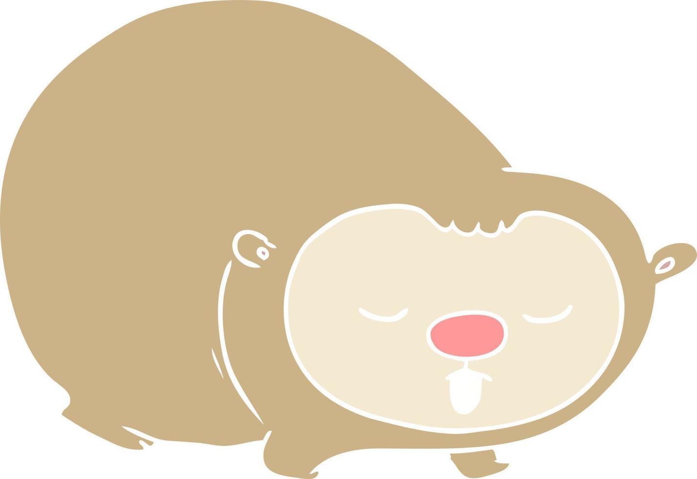 vlak kleur stijl tekenfilm wombat vector