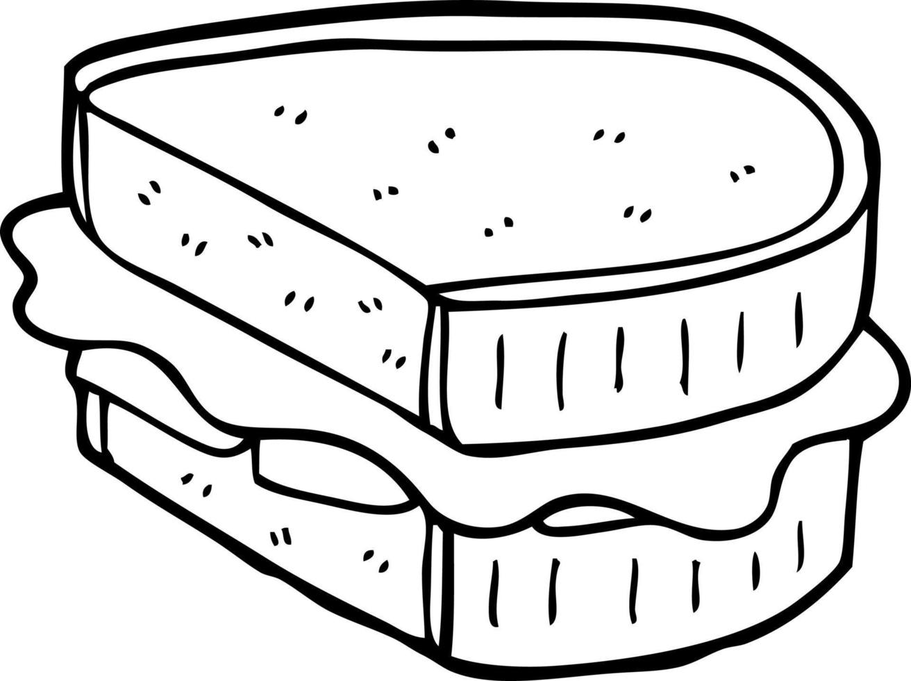 lijn tekening tekenfilm geladen belegd broodje vector