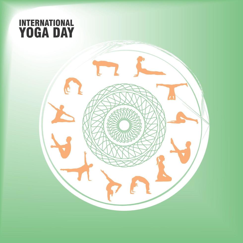 groene internationale yoga dag poster vector