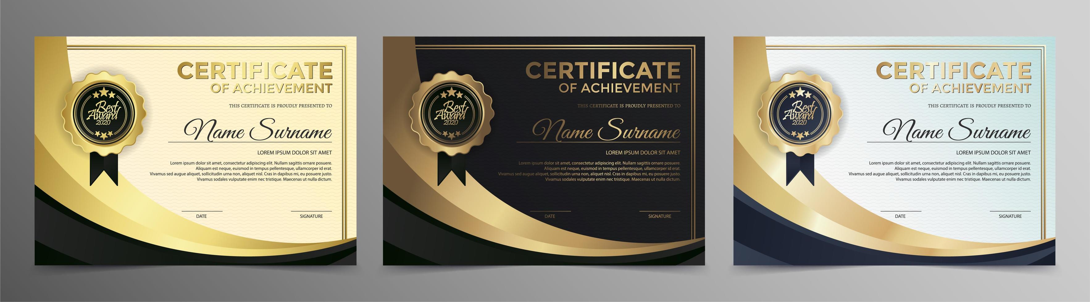 beste award diploma set vector