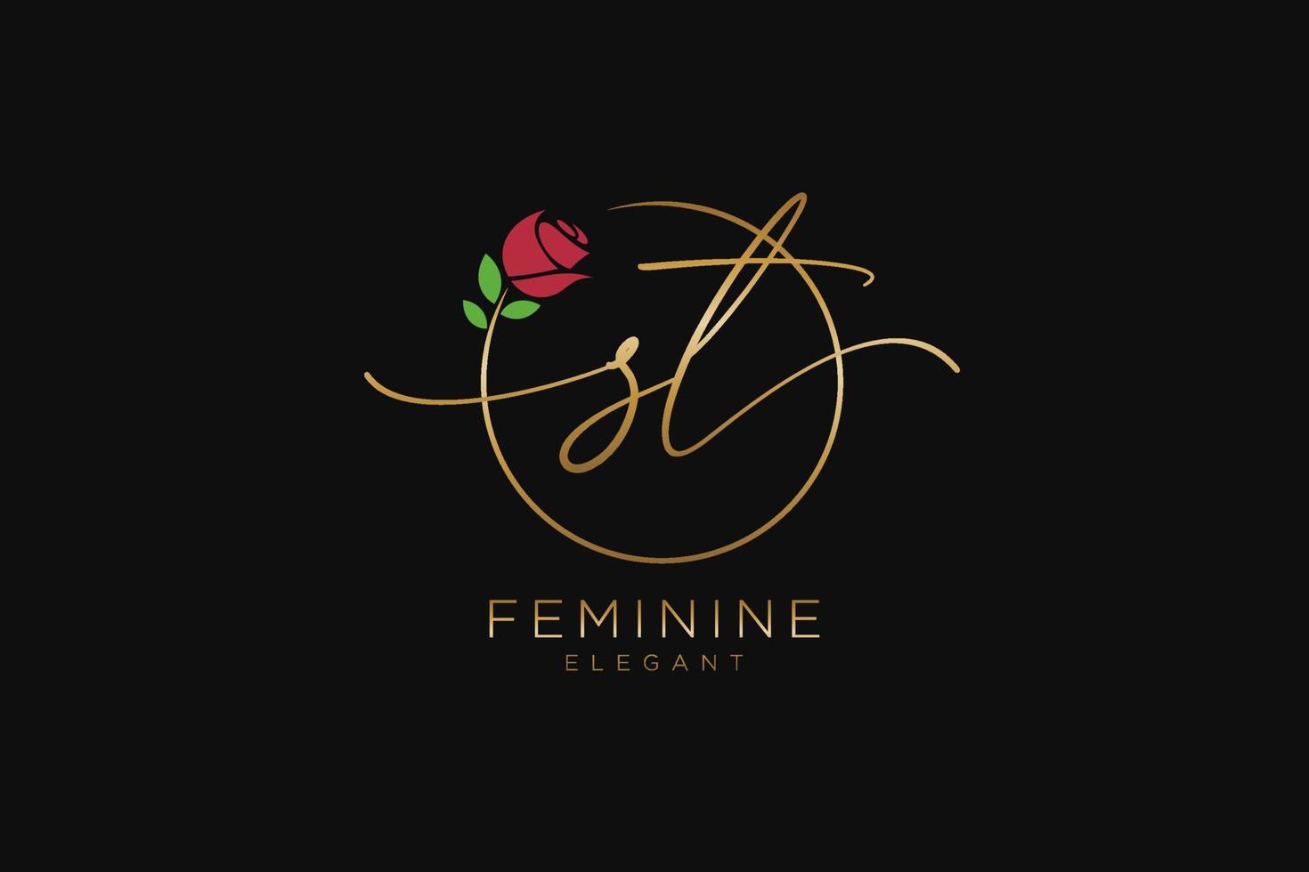 eerste st vrouwelijk logo schoonheid monogram en elegant logo ontwerp, handschrift logo van eerste handtekening, bruiloft, mode, bloemen en botanisch met creatief sjabloon. vector