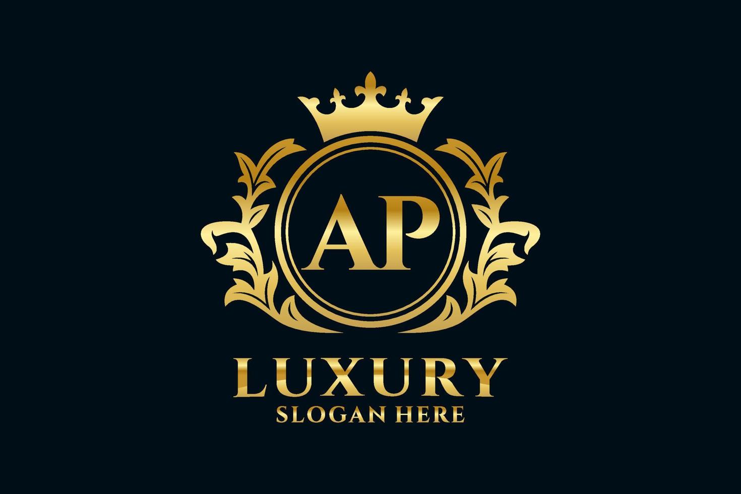 eerste ap brief Koninklijk luxe logo sjabloon in vector kunst voor luxueus branding projecten en andere vector illustratie.