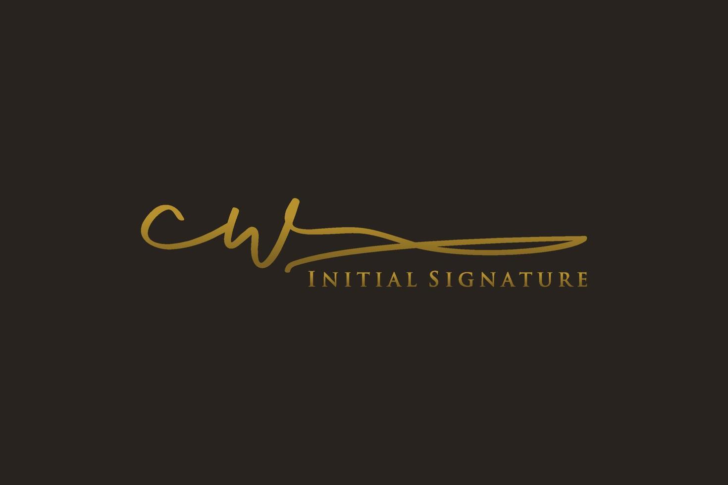 eerste cw brief handtekening logo sjabloon elegant ontwerp logo. hand- getrokken schoonschrift belettering vector illustratie.