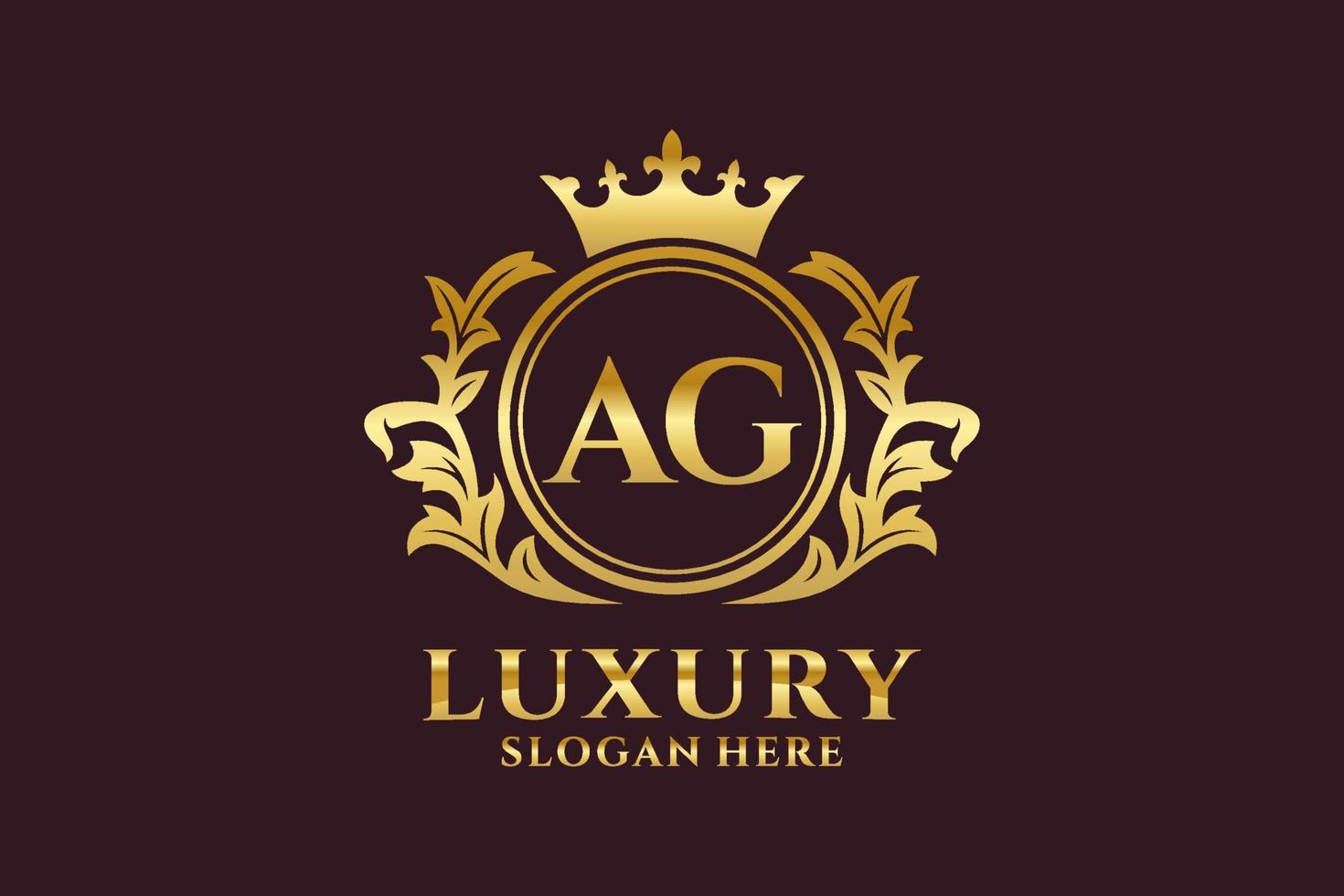 eerste ag brief Koninklijk luxe logo sjabloon in vector kunst voor luxueus branding projecten en andere vector illustratie.