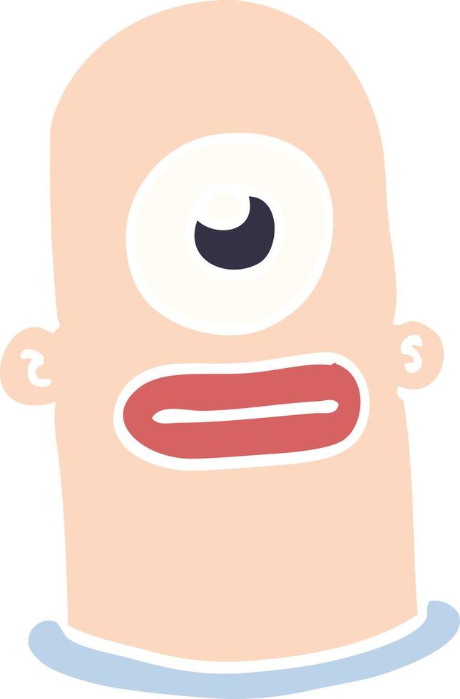 cartoon doodle cyclops gezicht vector