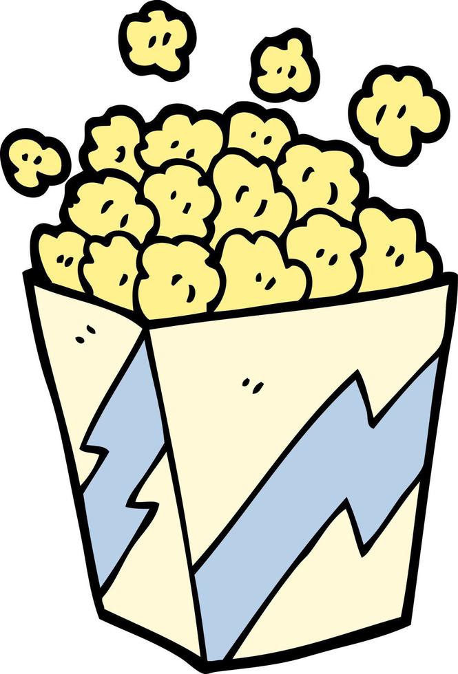 cartoon doodle popcorn vector