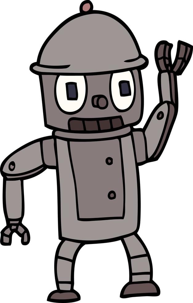 tekenfilm tekening robot golvend vector