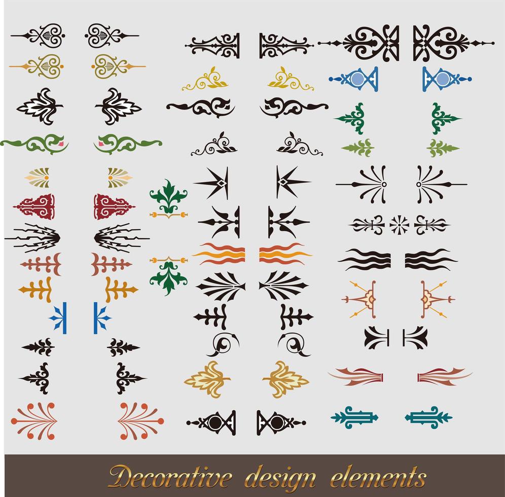 verzameling van kleurrijke bloeit en kalligrafische elementen vector