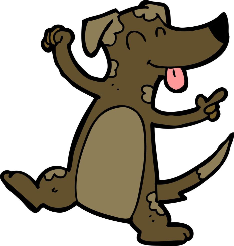 tekenfilm dansen hond vector