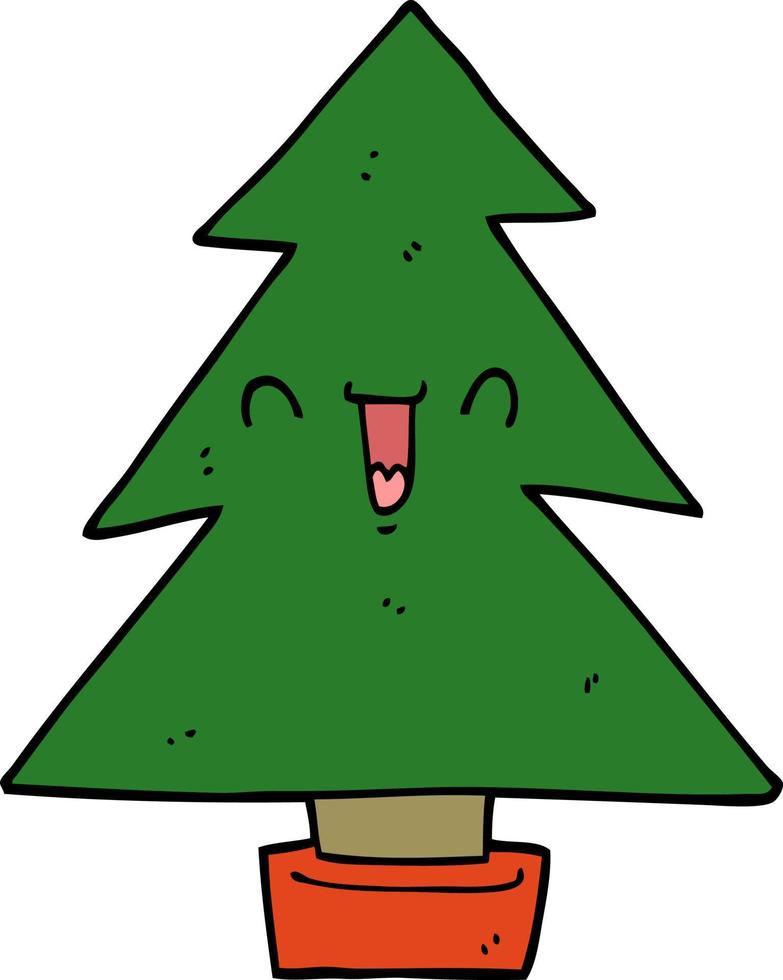 cartoon kerstboom vector