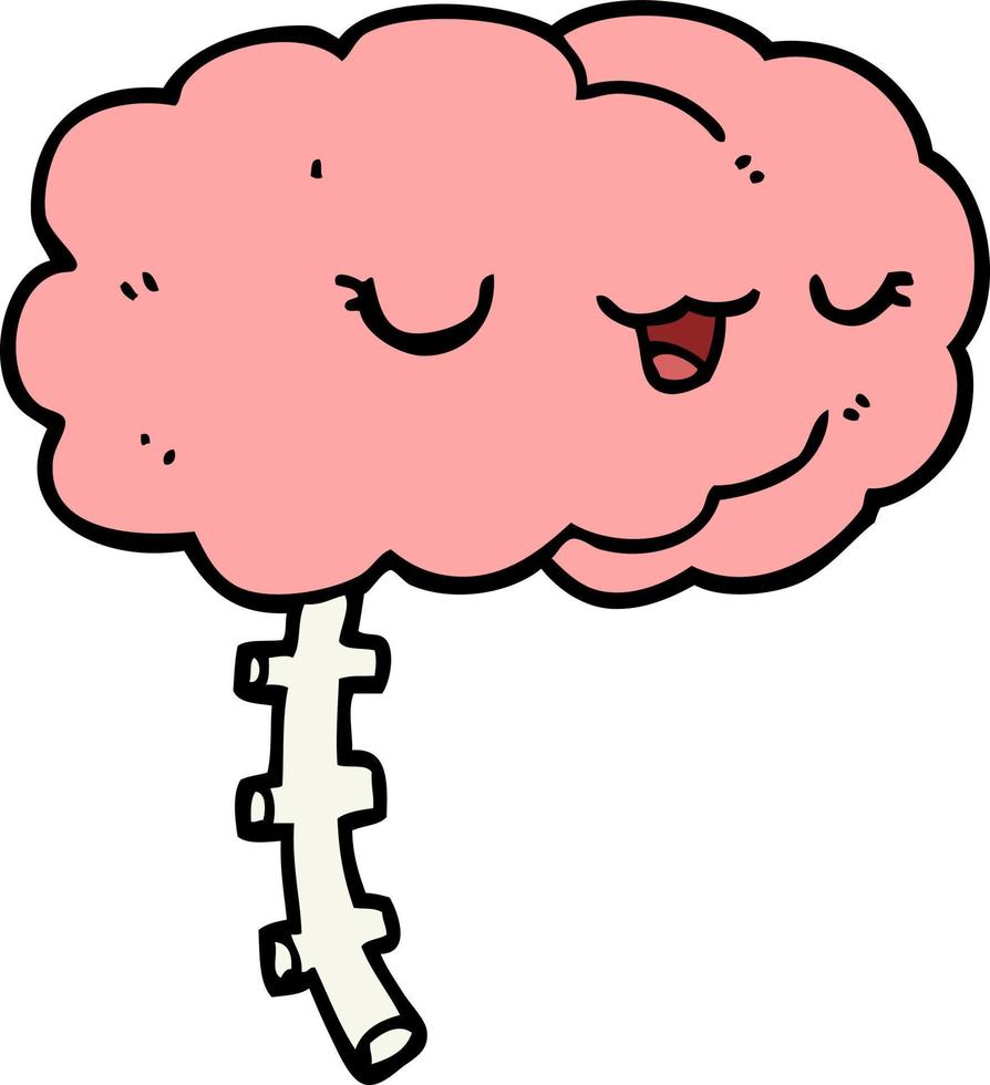 gelukkig tekenfilm hersenen vector