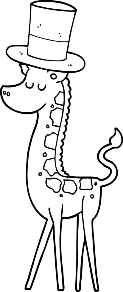 tekenfilm giraffe in top hoed vector