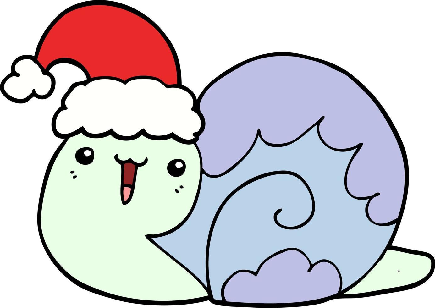 schattig tekenfilm Kerstmis slak vector