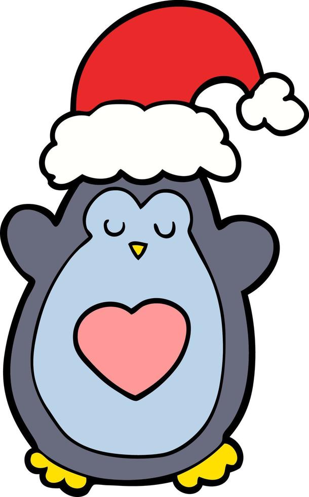 schattige kerstpinguïn vector