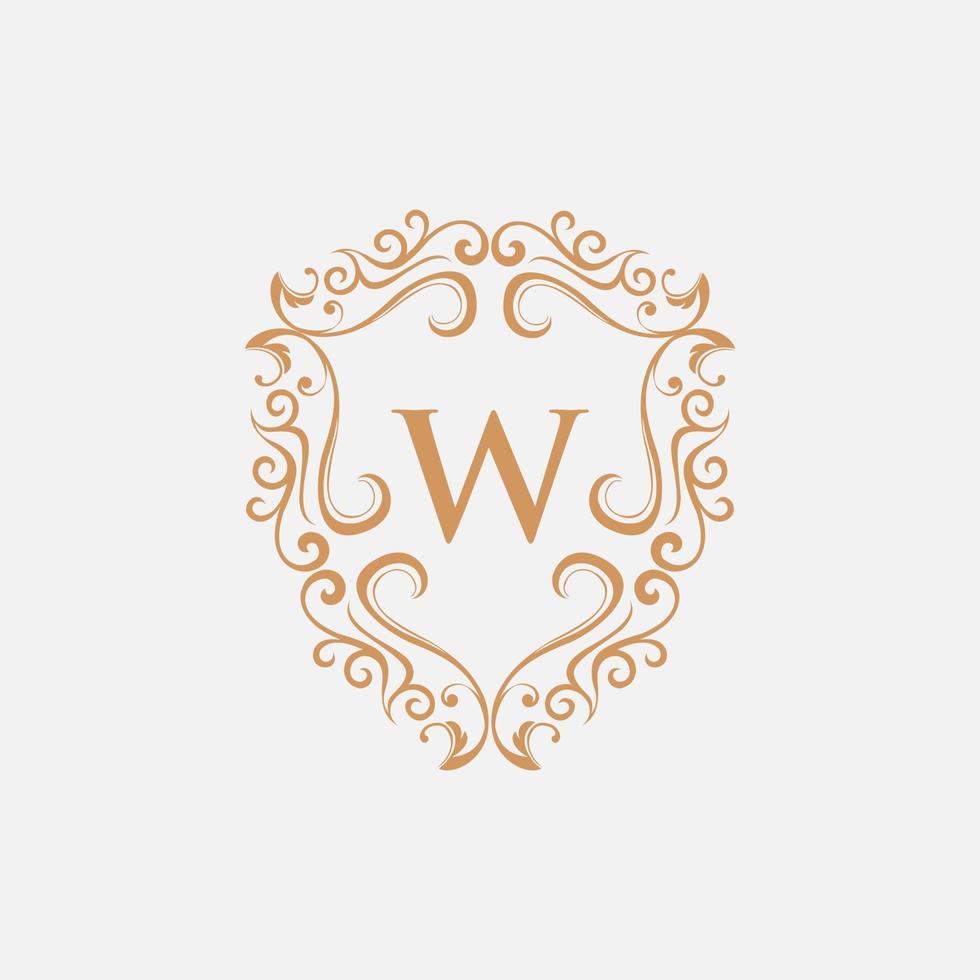 brief w beveiligen luxe monogram logo vector