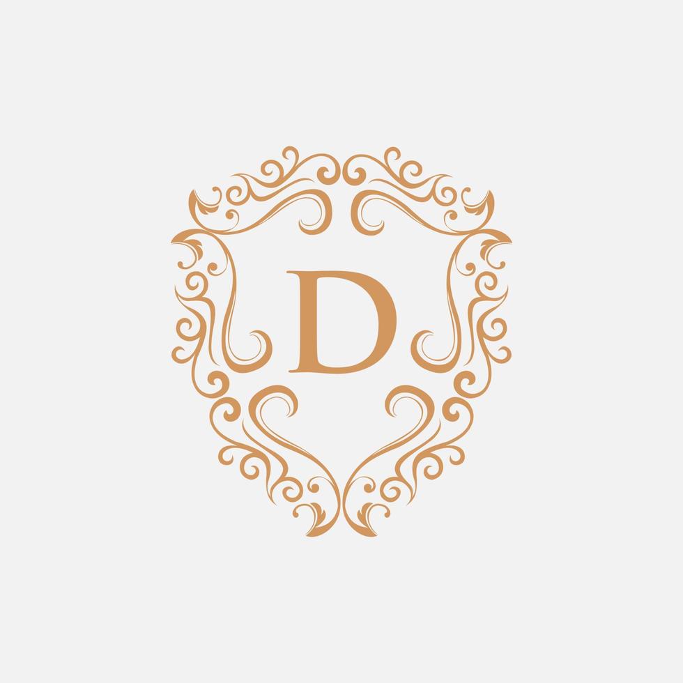 brief d schild overladen luxe logo vector