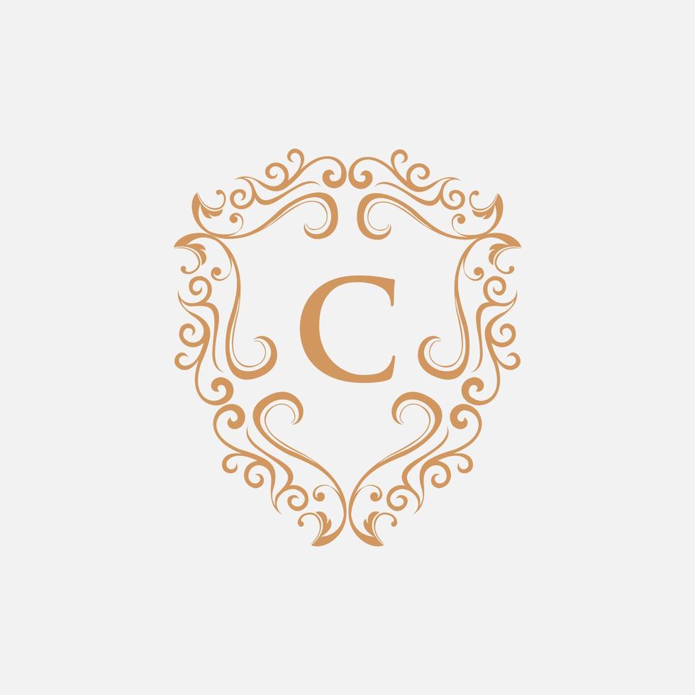 brief c schild ornament luxe logo vector