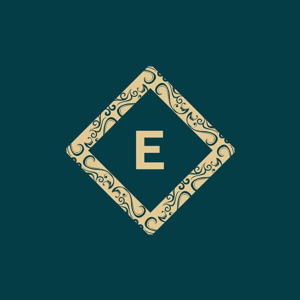 brief e plein kader monogram luxe logo vector