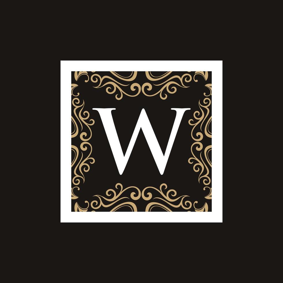 brief w kader ornament monogram bedrijf logo vector