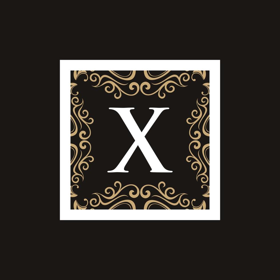brief X kader monogram luxe logo vector