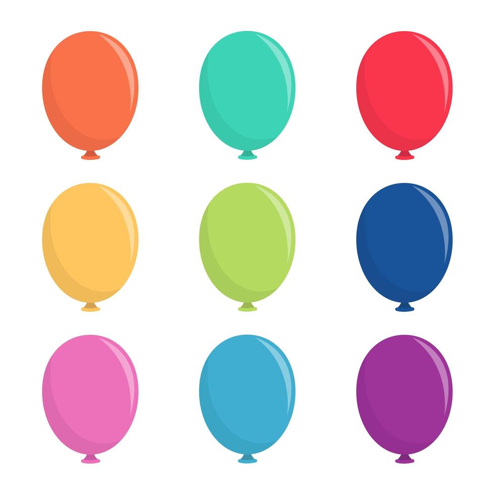 ballonnen set geïsoleerd op een witte achtergrond vector