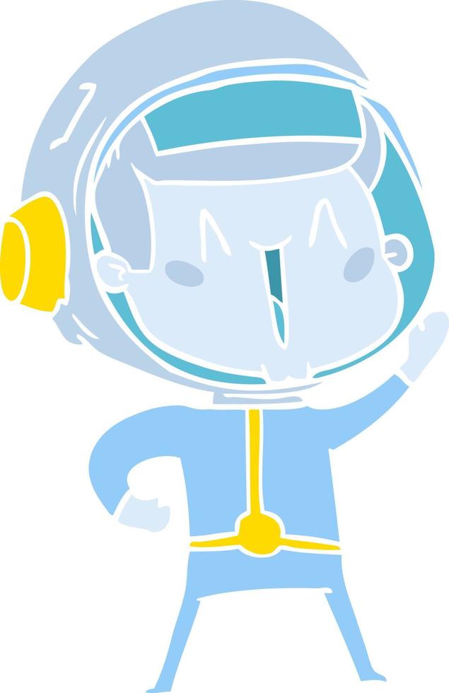 gelukkig egale kleurstijl cartoon astronaut vector