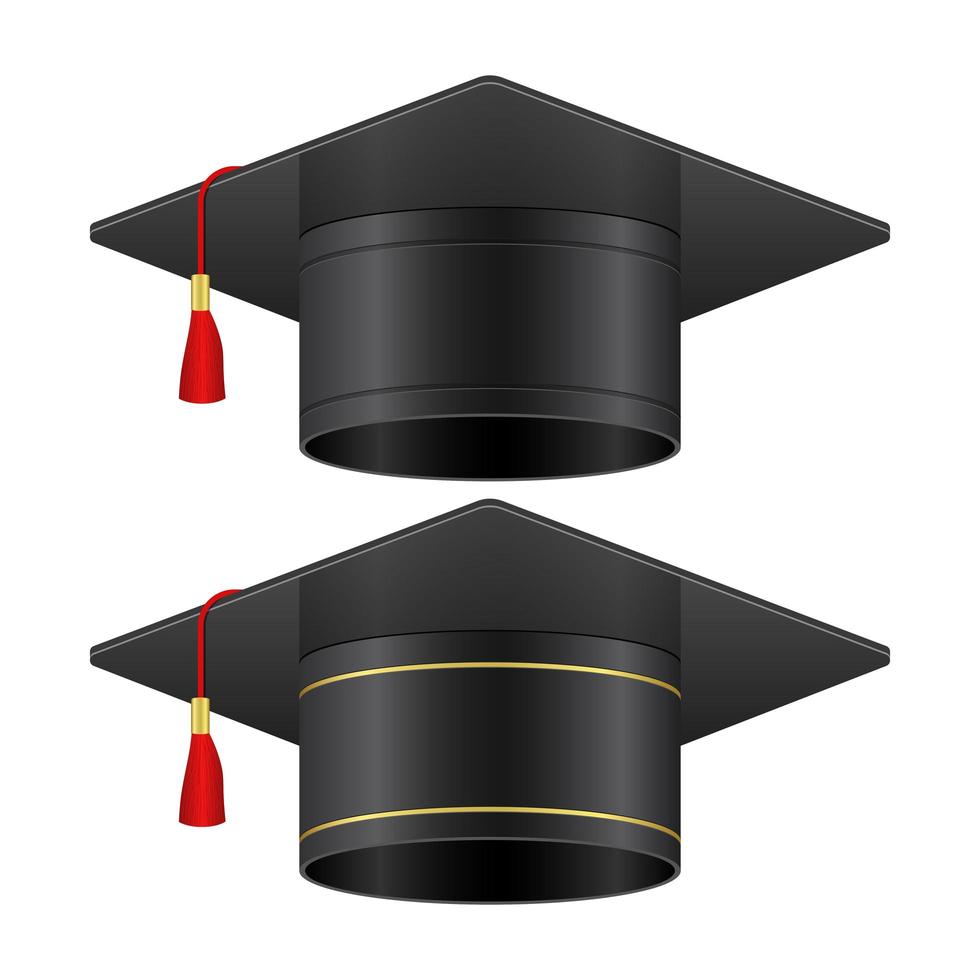 afstuderen caps illustratie geïsoleerd op een witte achtergrond vector