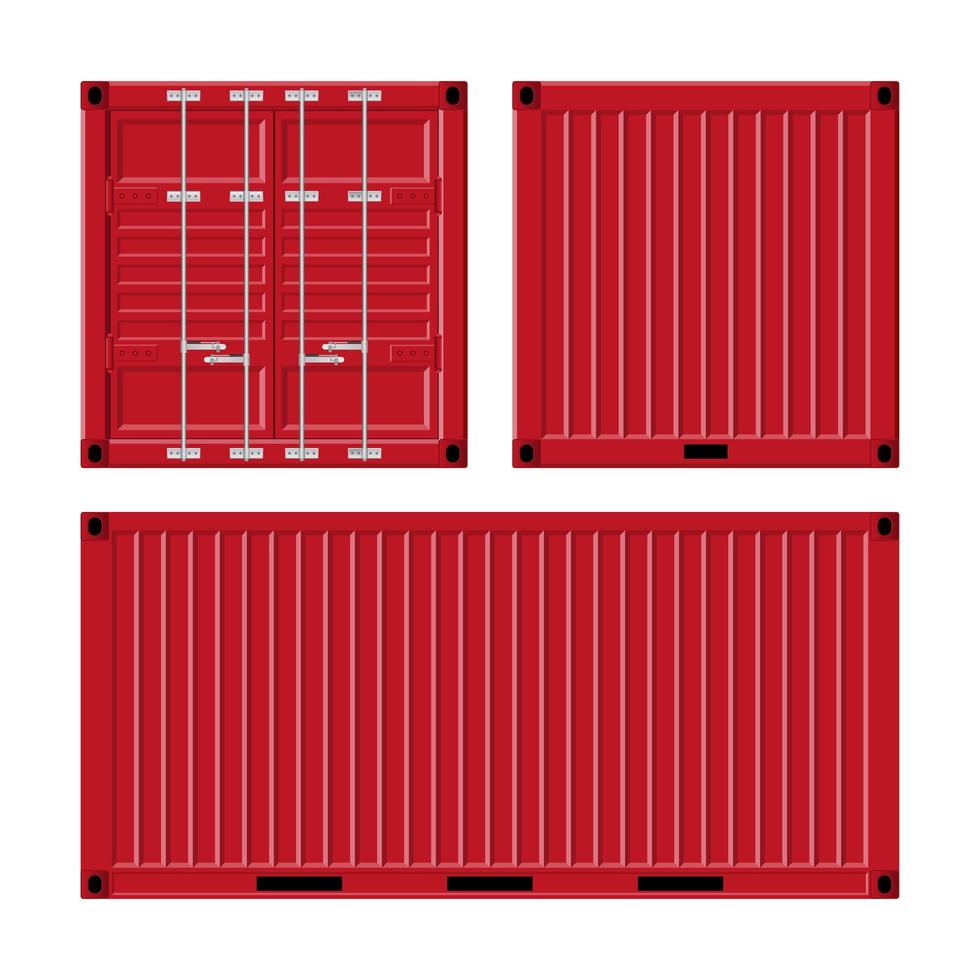 rode vrachtcontainerset vector