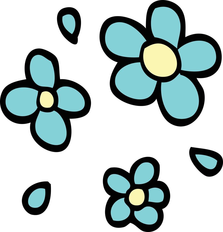 tekenfilm tekening decoratief bloemen vector