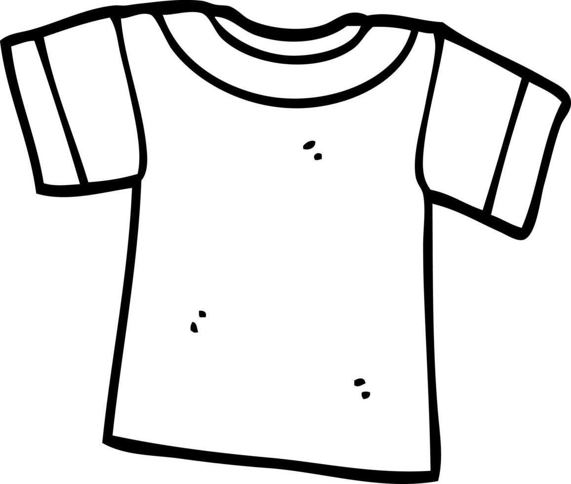 lijntekening cartoon T-shirt vector