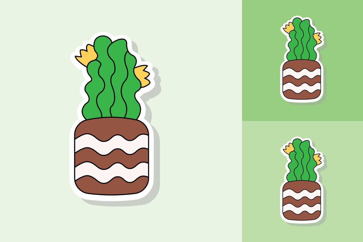 cactus planten met divers achtergrond kleuren vector