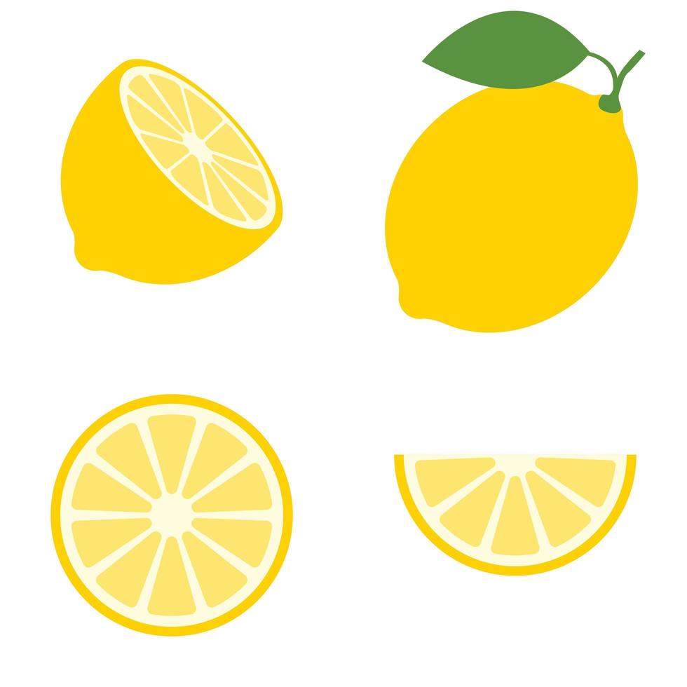 citroen fruit set vector