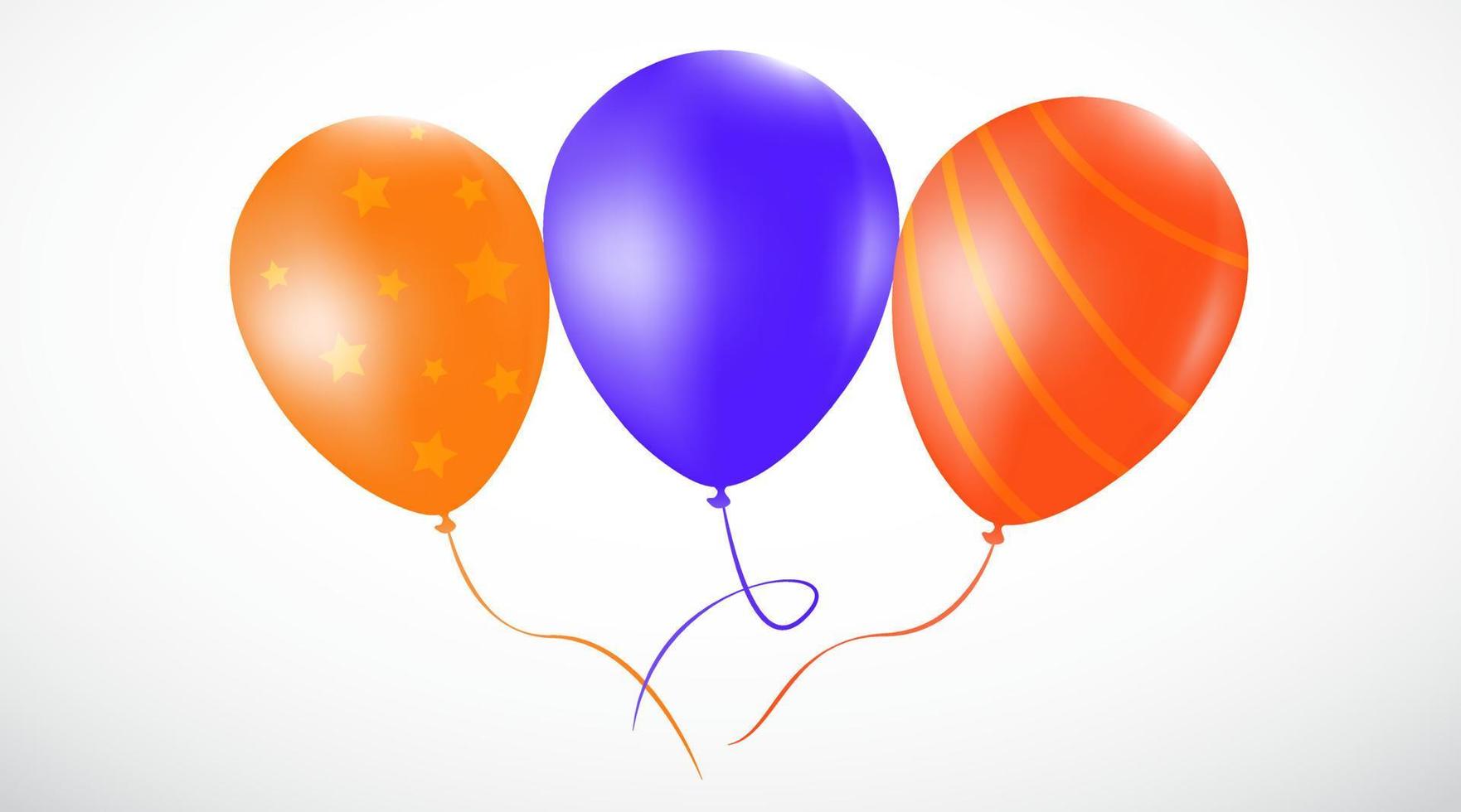 kleurrijk decoratief ballon reeks sterren gestreept glimmend viering partij vector illustratie