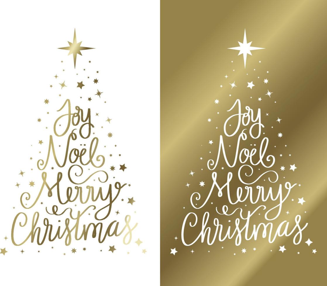 traditie Kerstmis boom met tekst 'vreugde Kerstmis vrolijk kerstmis' vector