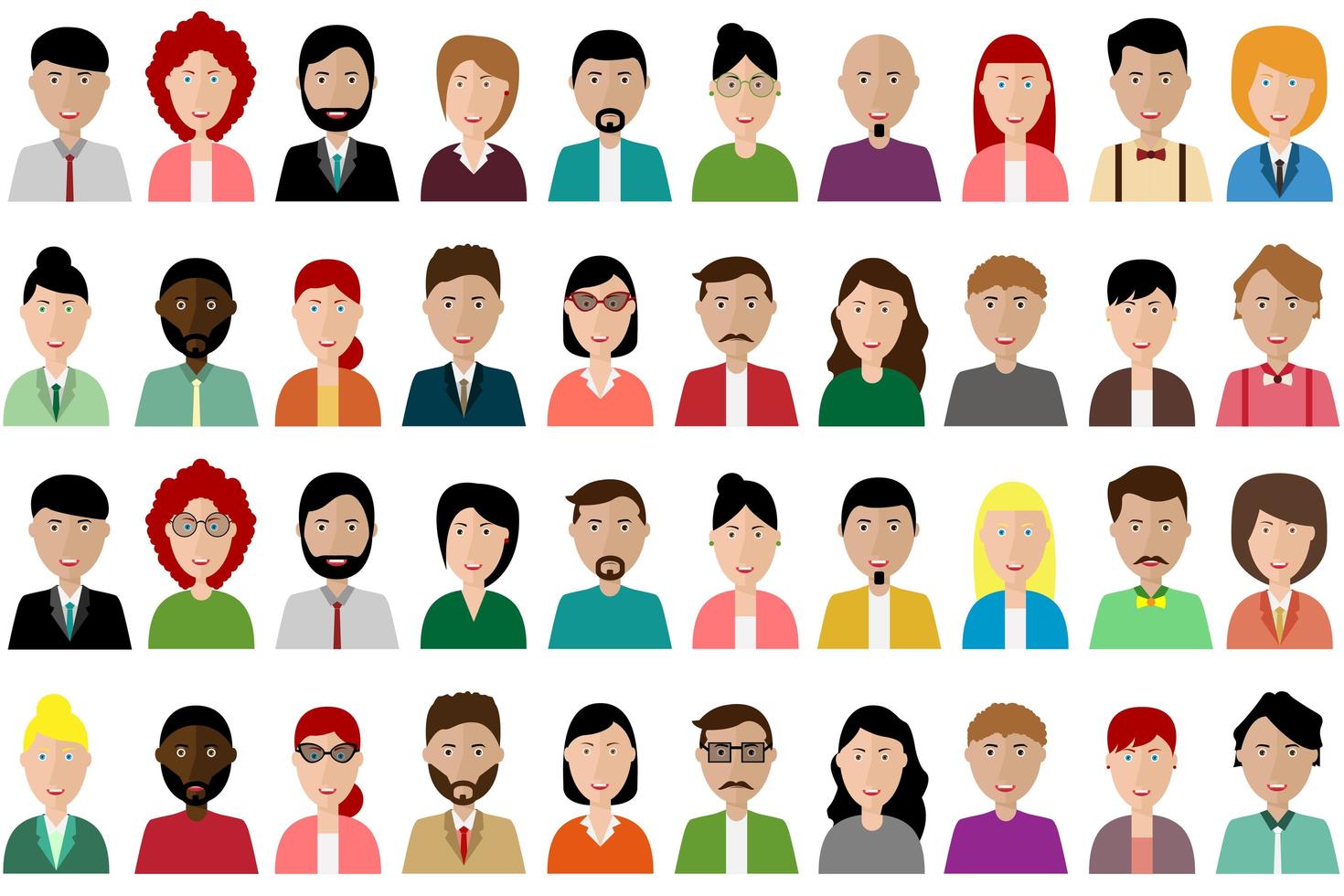 kleurrijke mensen avatar set vector