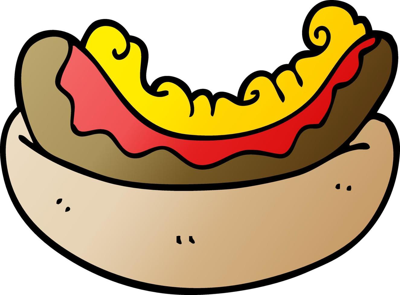 tekenfilm tekening van een hotdog vector