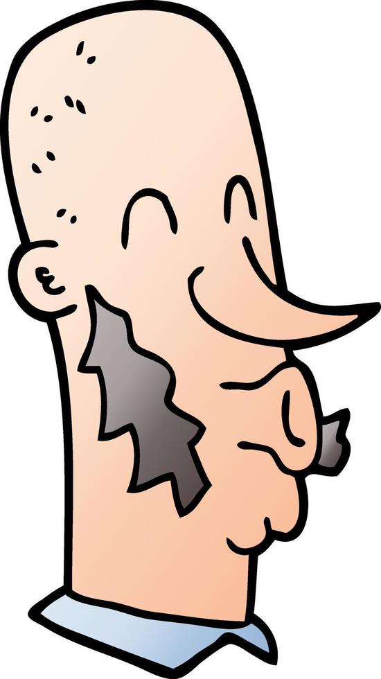 cartoon doodle man met zijbrandwonden vector