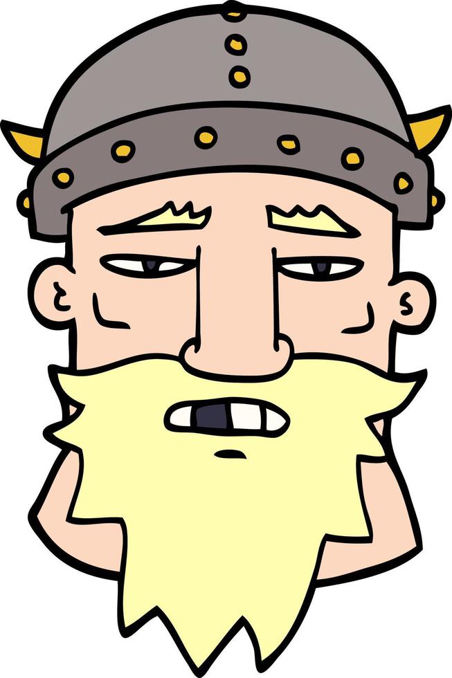 tekenfilm tekening viking gezicht vector