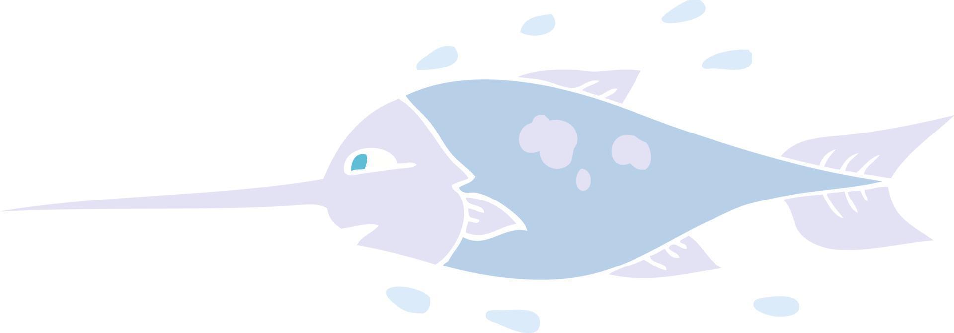 vlak kleur illustratie van zwaardvis vector