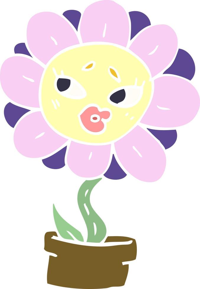 cartoon doodle bloempot vector