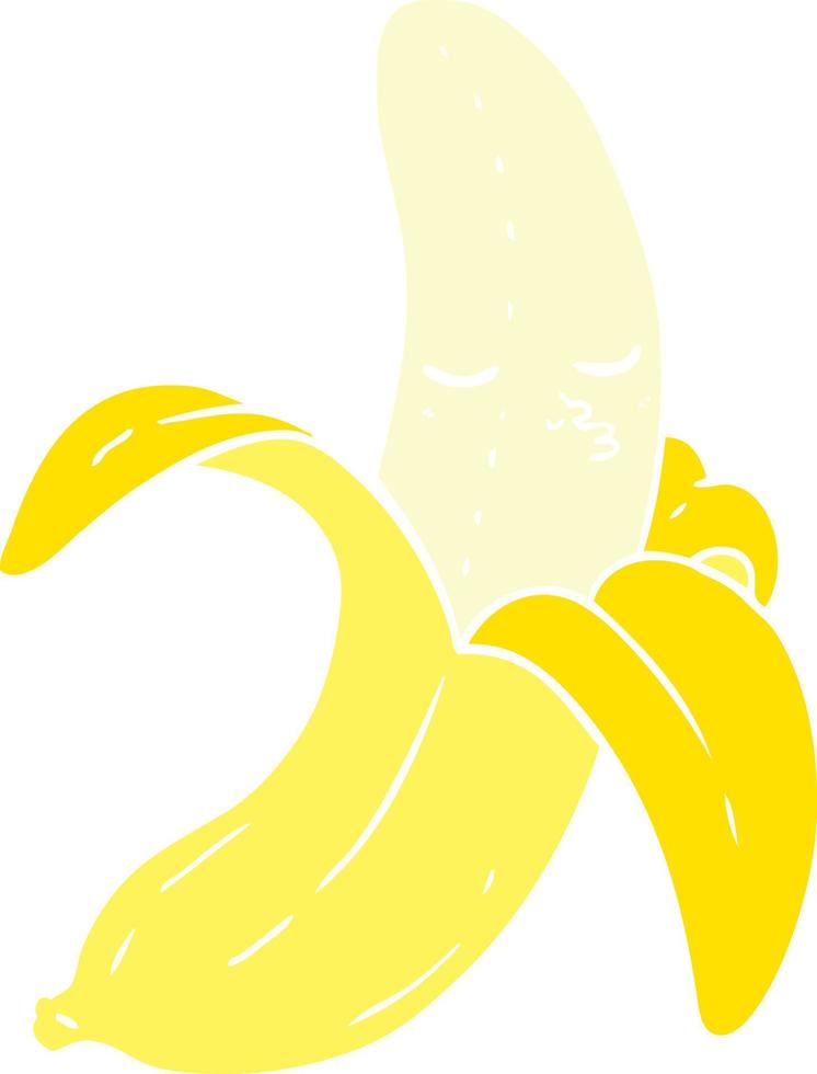 vlak kleur stijl tekenfilm banaan vector