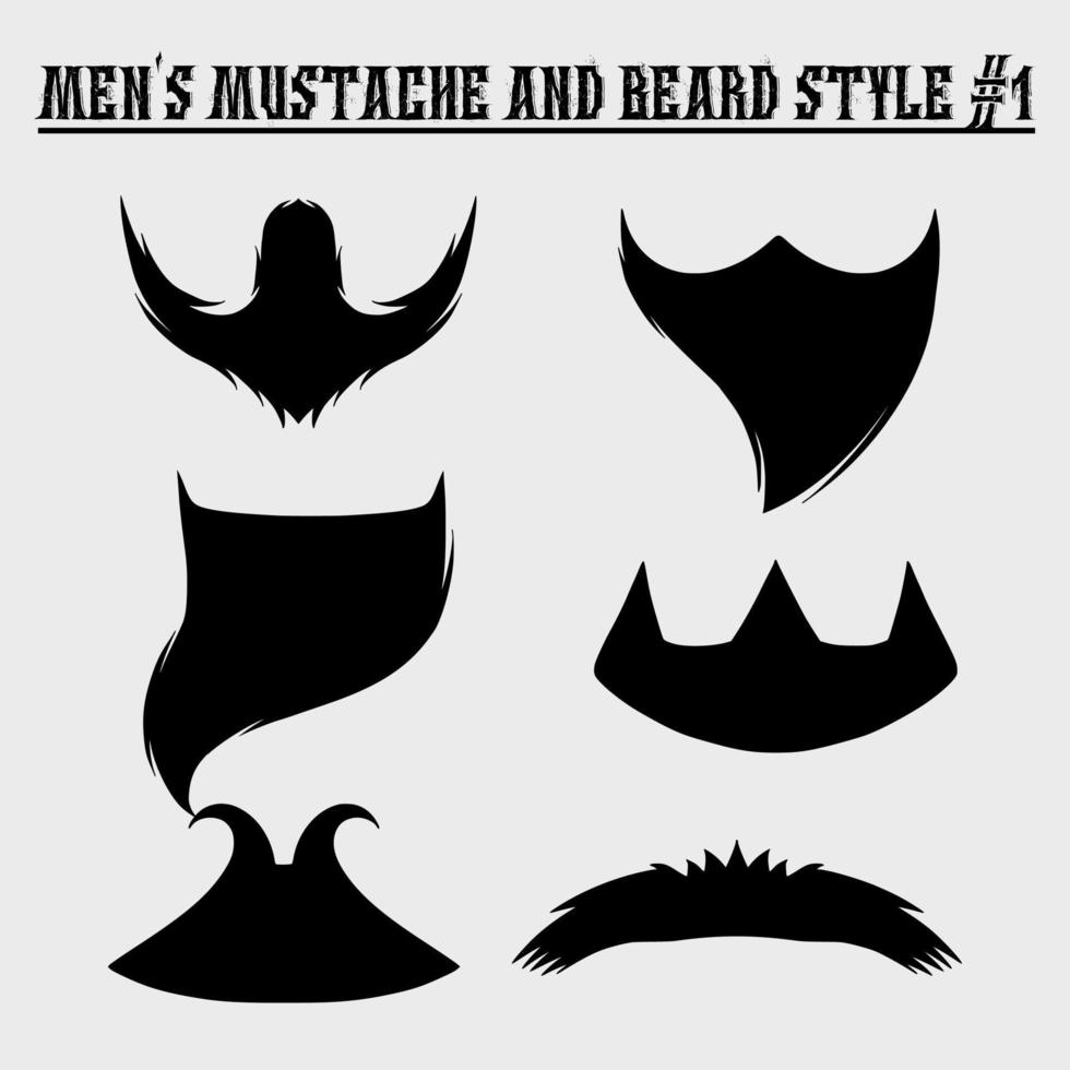 Mannen baard en snor stijlen dat zijn geschikt voor gebruik vector