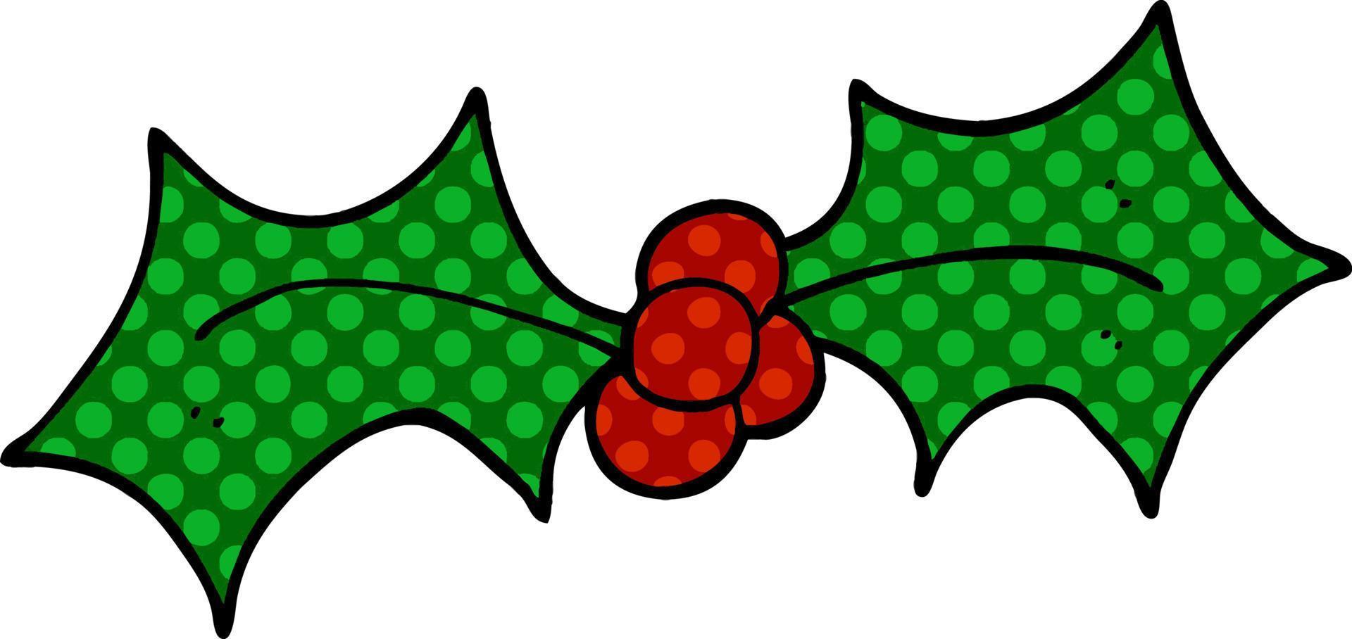 tekenfilm doodle kerst hulst vector