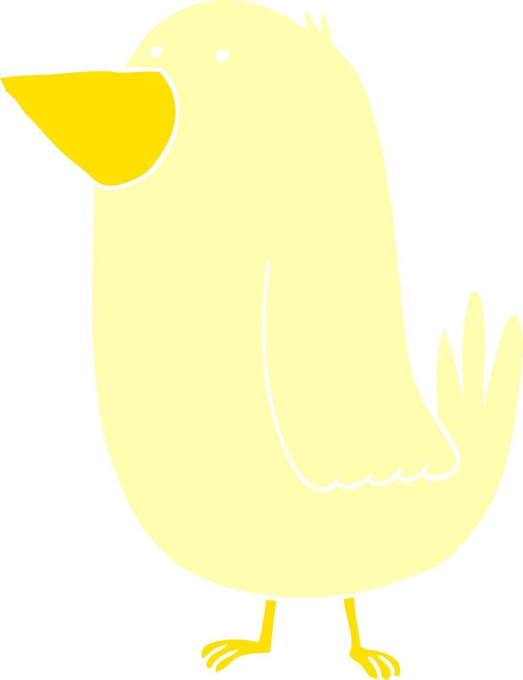 cartoon vogel in platte kleurstijl vector